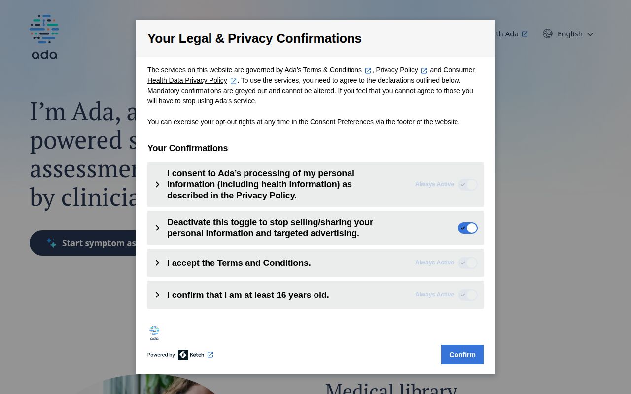 Ada Health screenshot