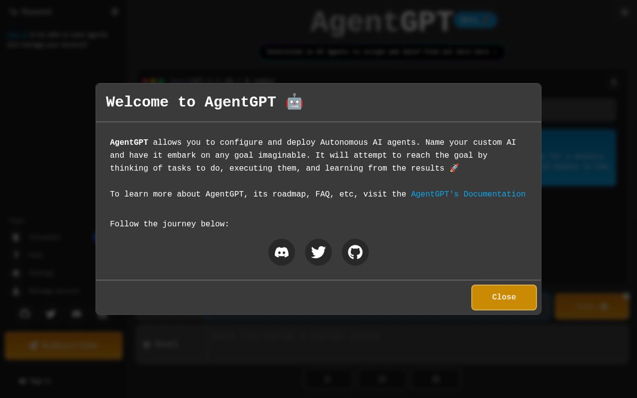 Agentgpt screenshot