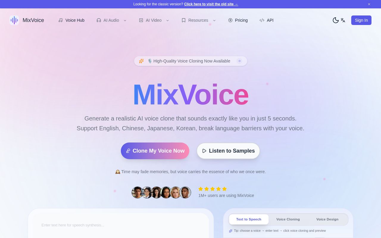 AI Clone Voice Free.com screenshot