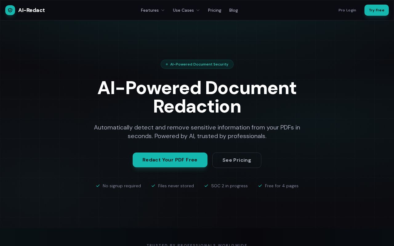 AI PDF Redaction Tool screenshot