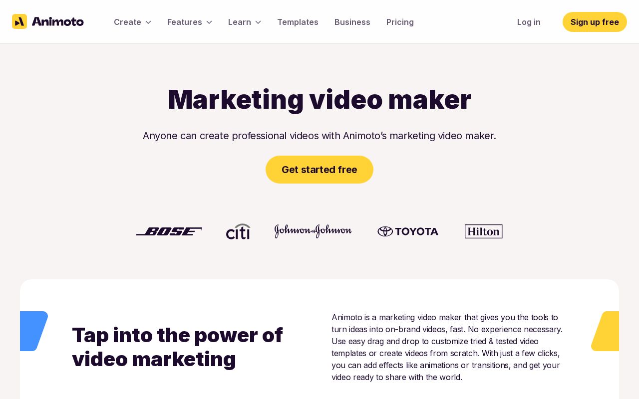 Animoto screenshot