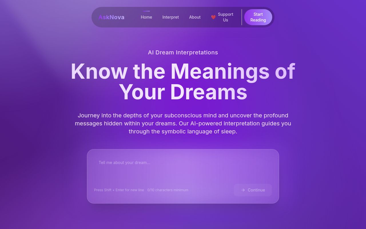 AskNova Dream Interpretation screenshot