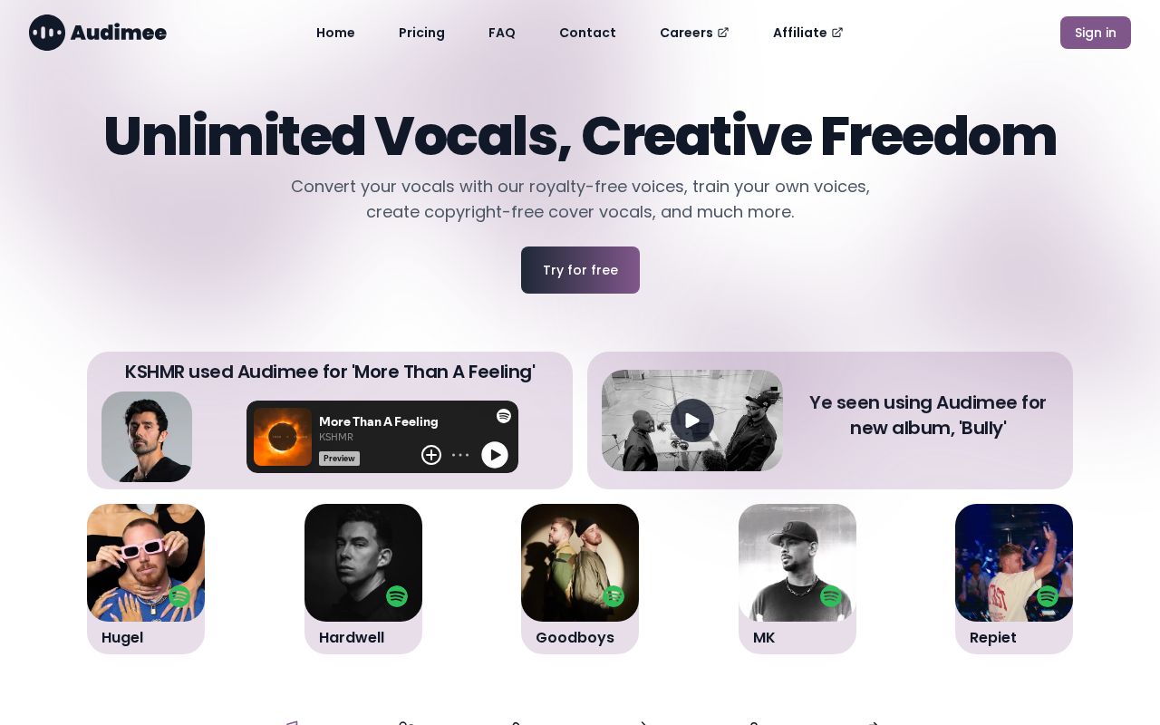 Audimee screenshot