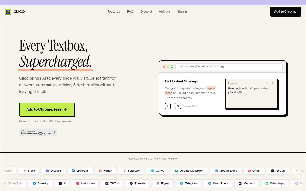 Clico screenshot