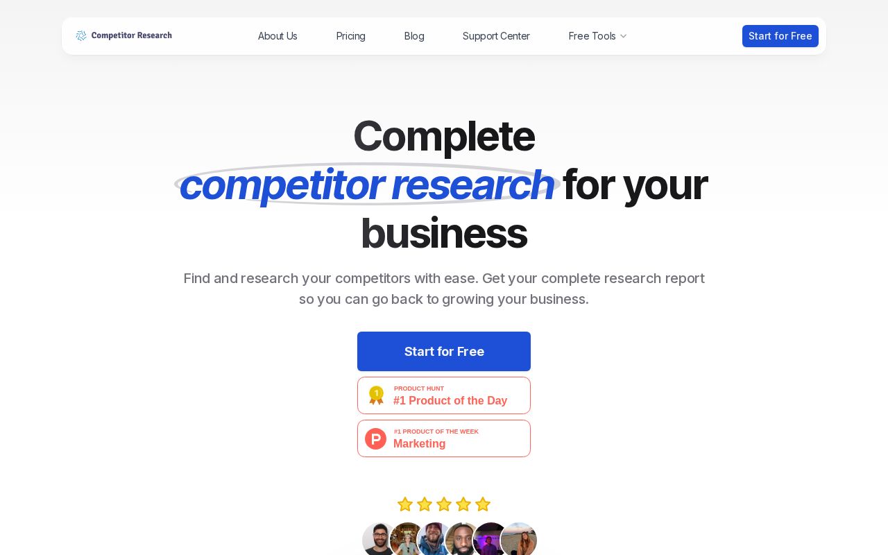 Competitor Research screenshot
