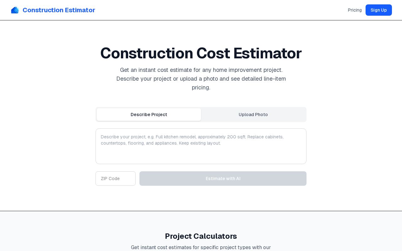 Construction Estimator screenshot