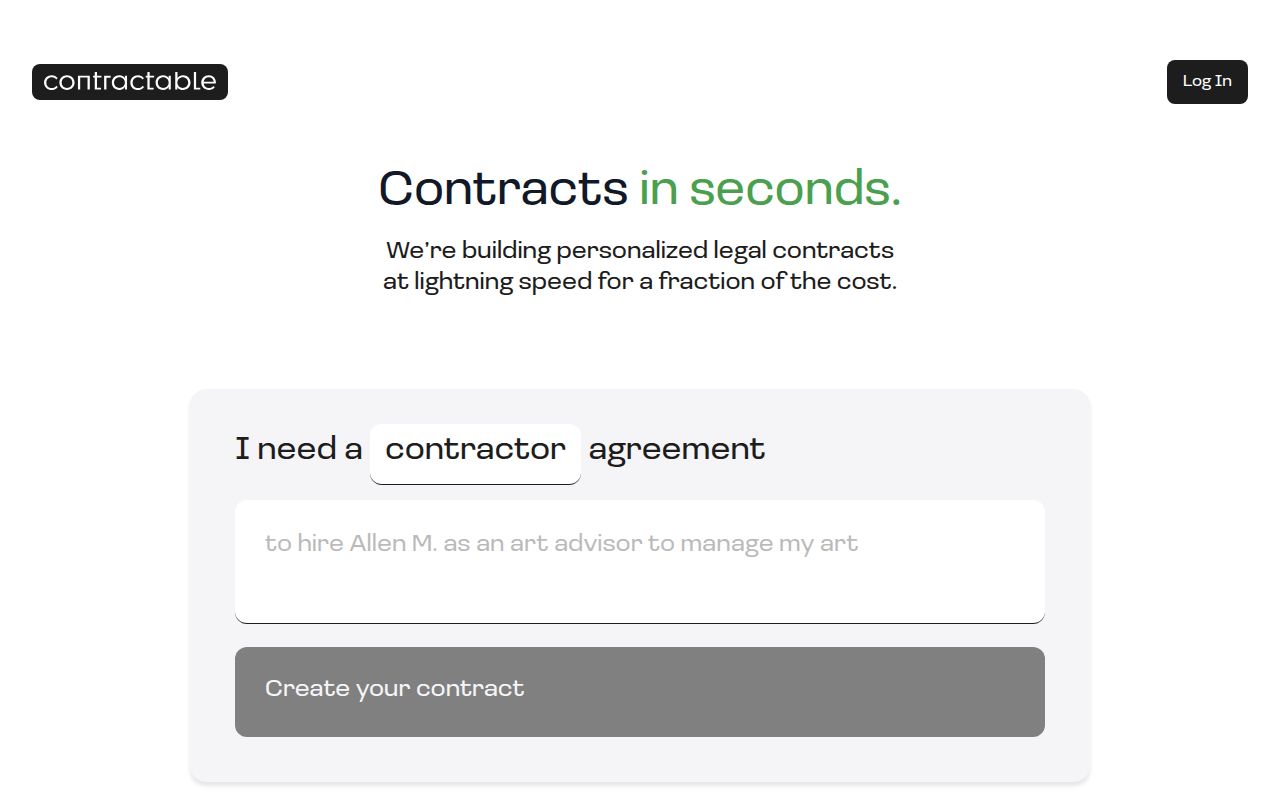 Contractable screenshot