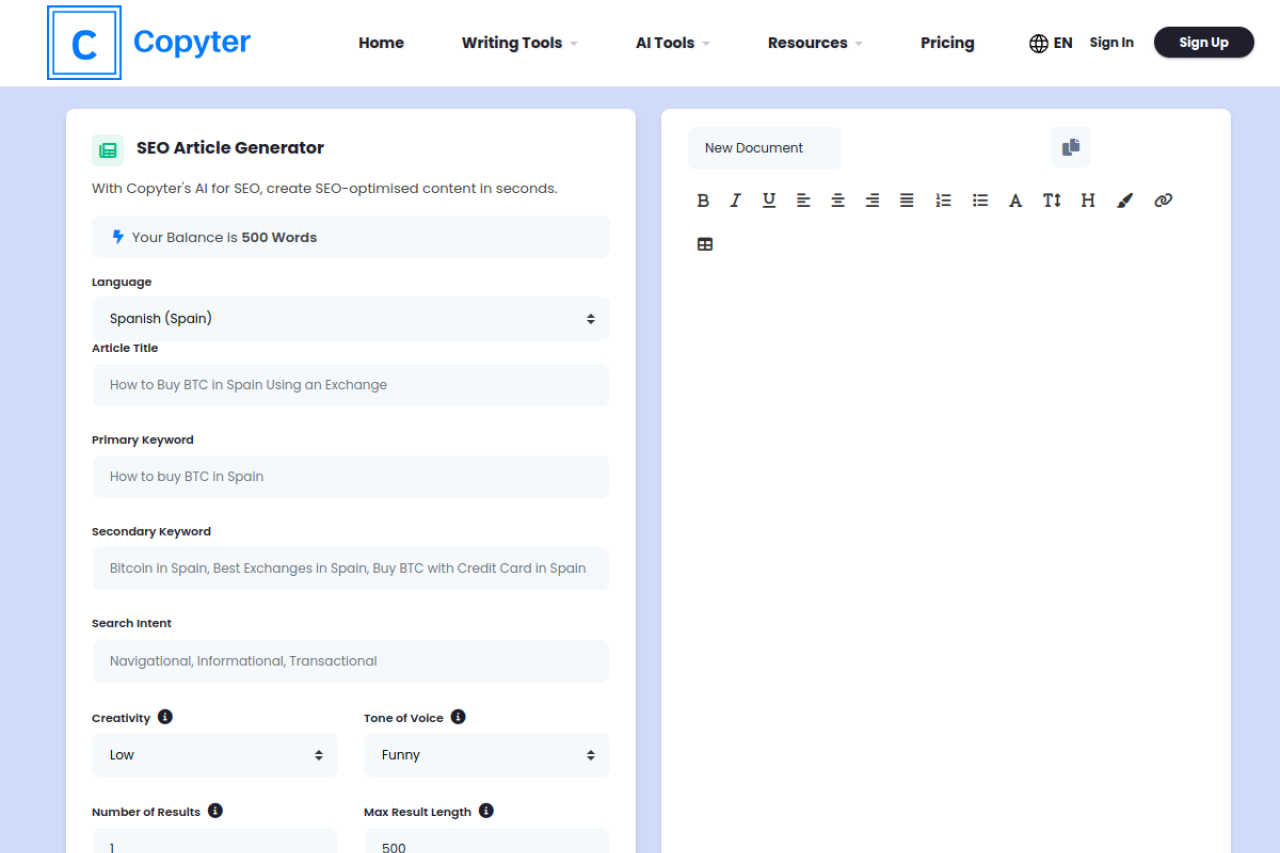 Copyter screenshot