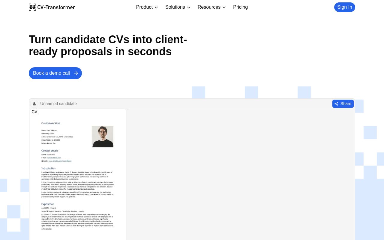CV-Transformer screenshot