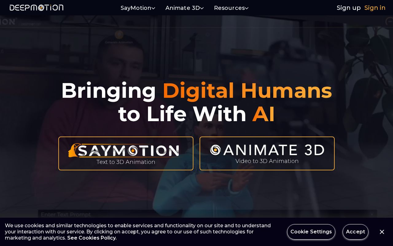 Deepmotion screenshot
