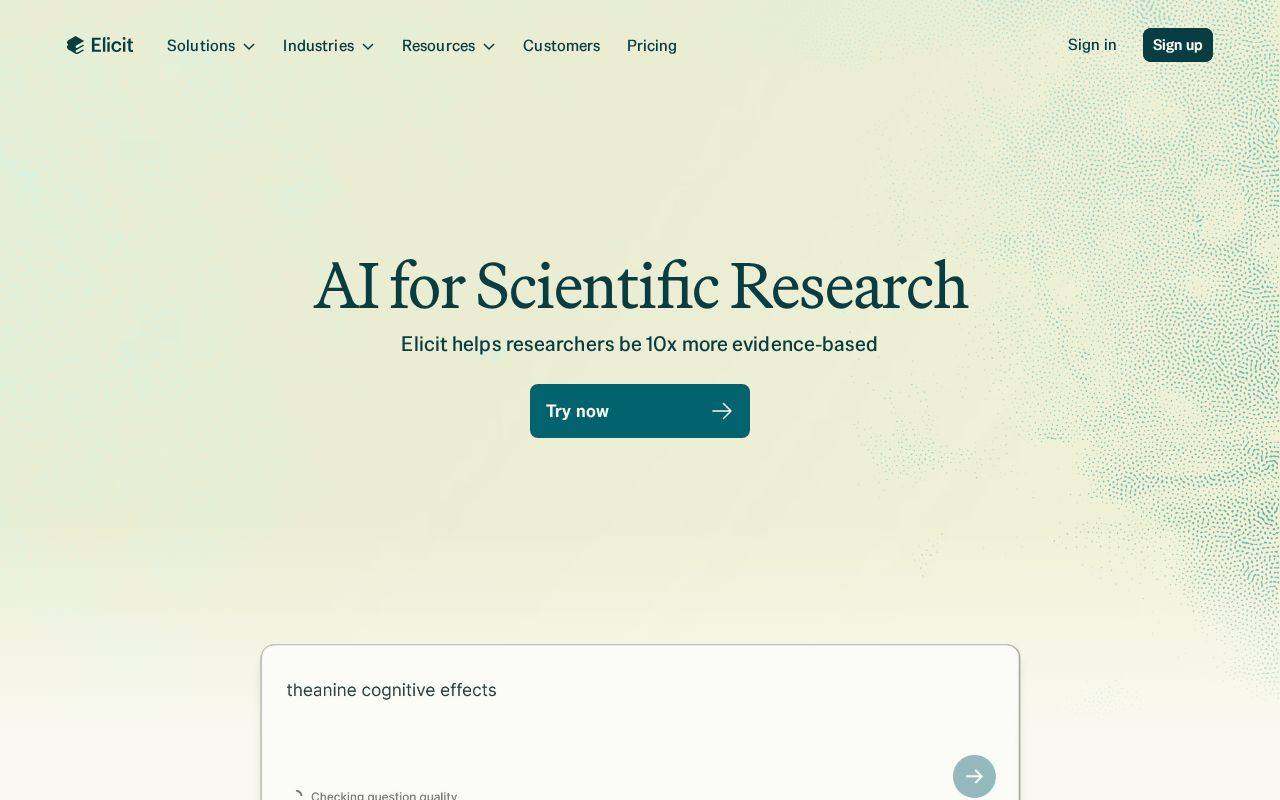 Elicit screenshot