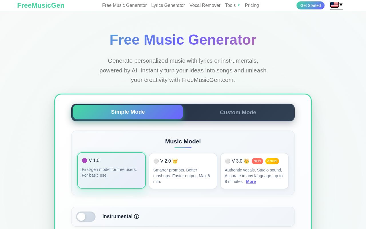 FreeMusicGen screenshot