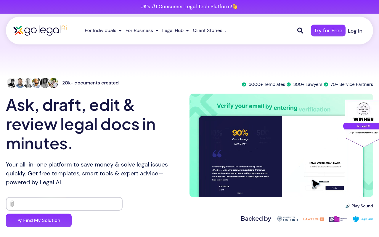 Go Legal AI screenshot