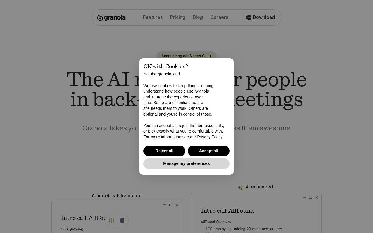 granola.ai screenshot