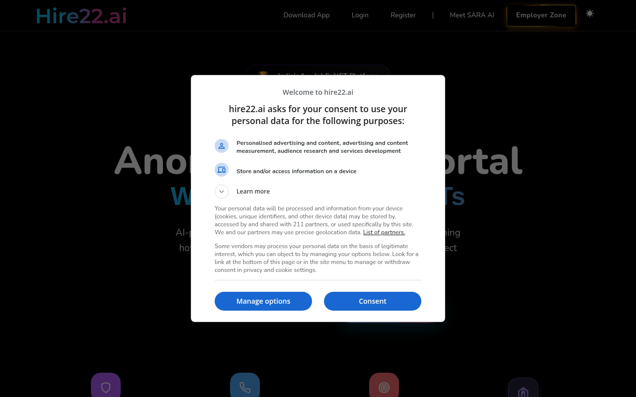 Hire22.ai screenshot