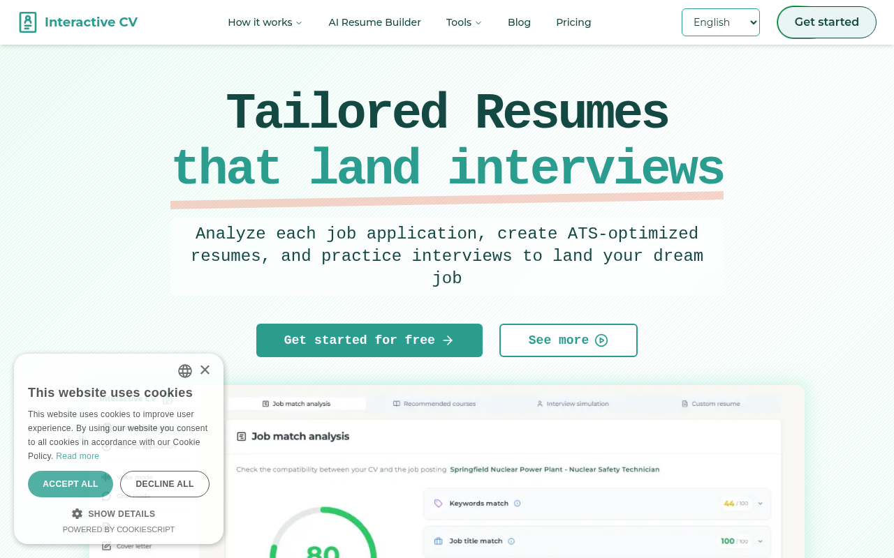 Interactive CV Review 2026: Pricing, Pros & Alternatives | TryAnAI