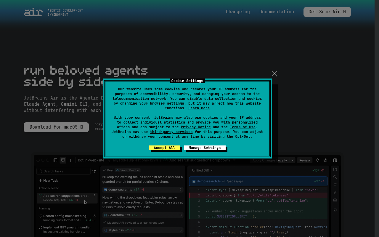 JetBrains Air screenshot