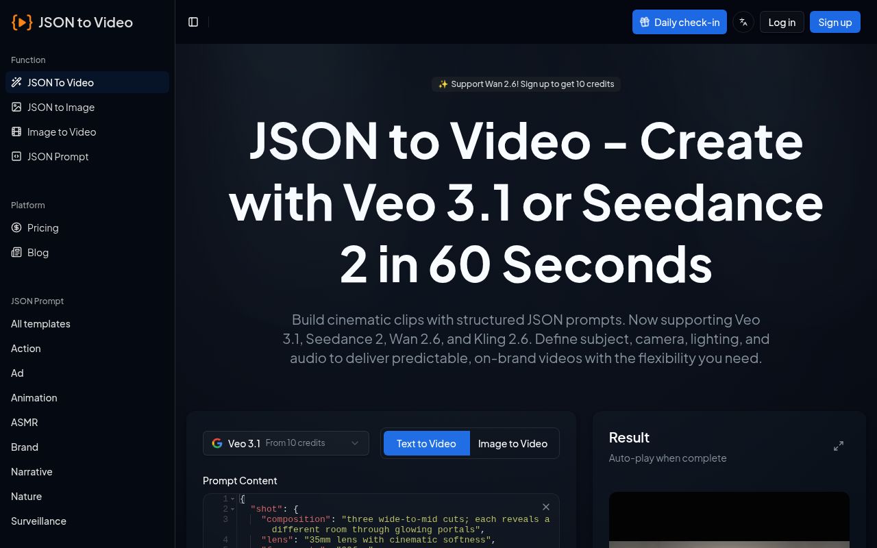 Json To Video.org screenshot
