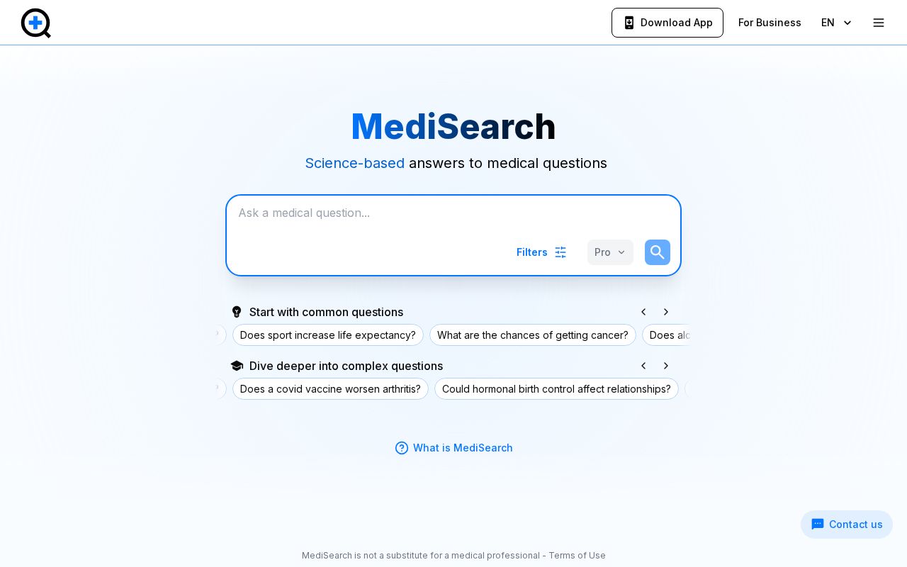 MediSearch screenshot