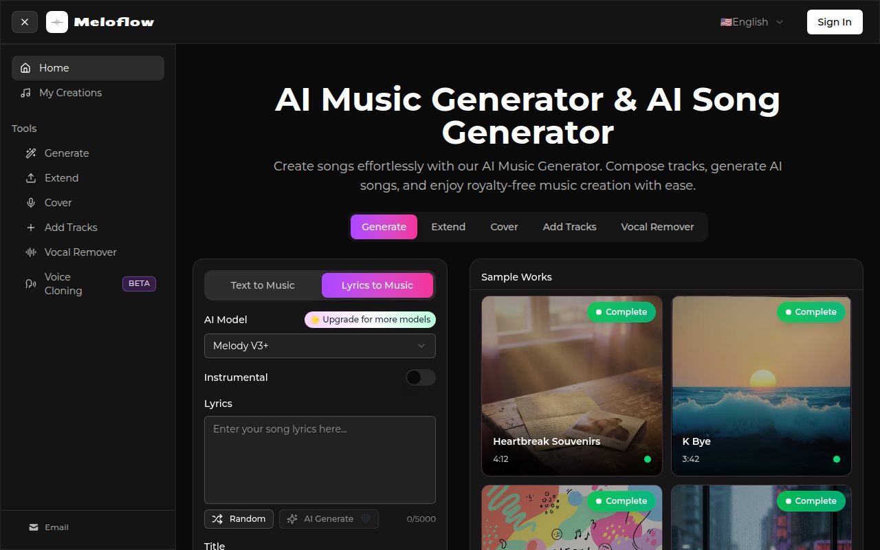 Meloflow AI screenshot