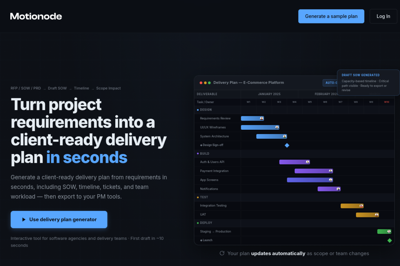 Motionode screenshot