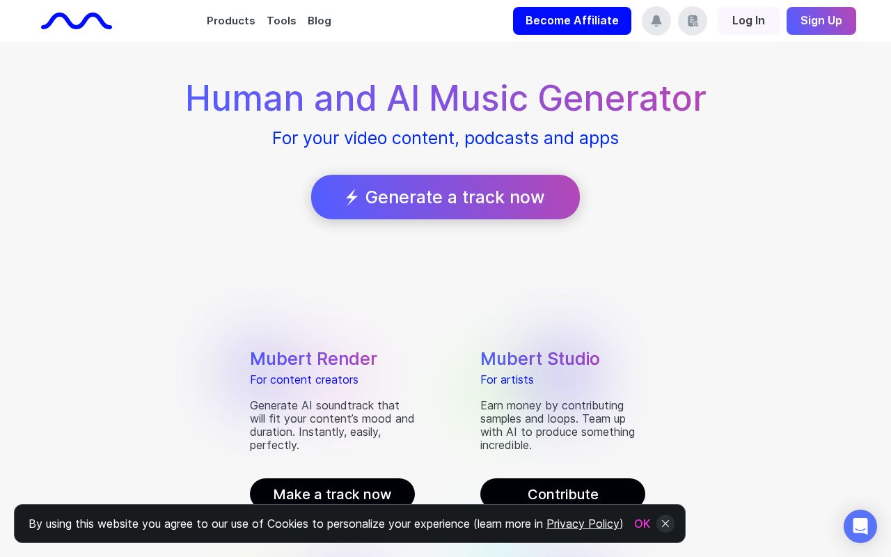 Mubert screenshot
