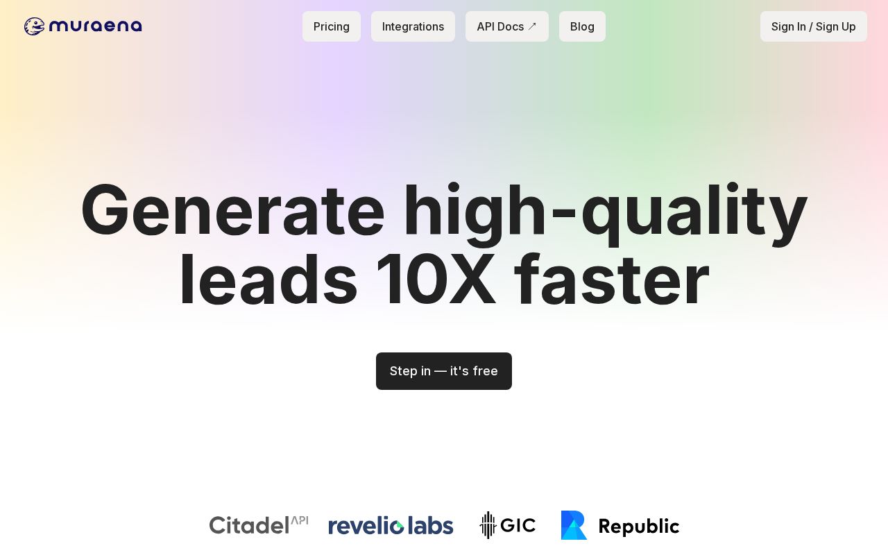 Muraena - AI-powered B2B lead generation screenshot