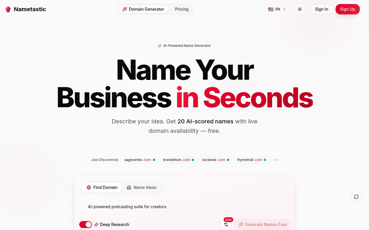 Nametastic screenshot