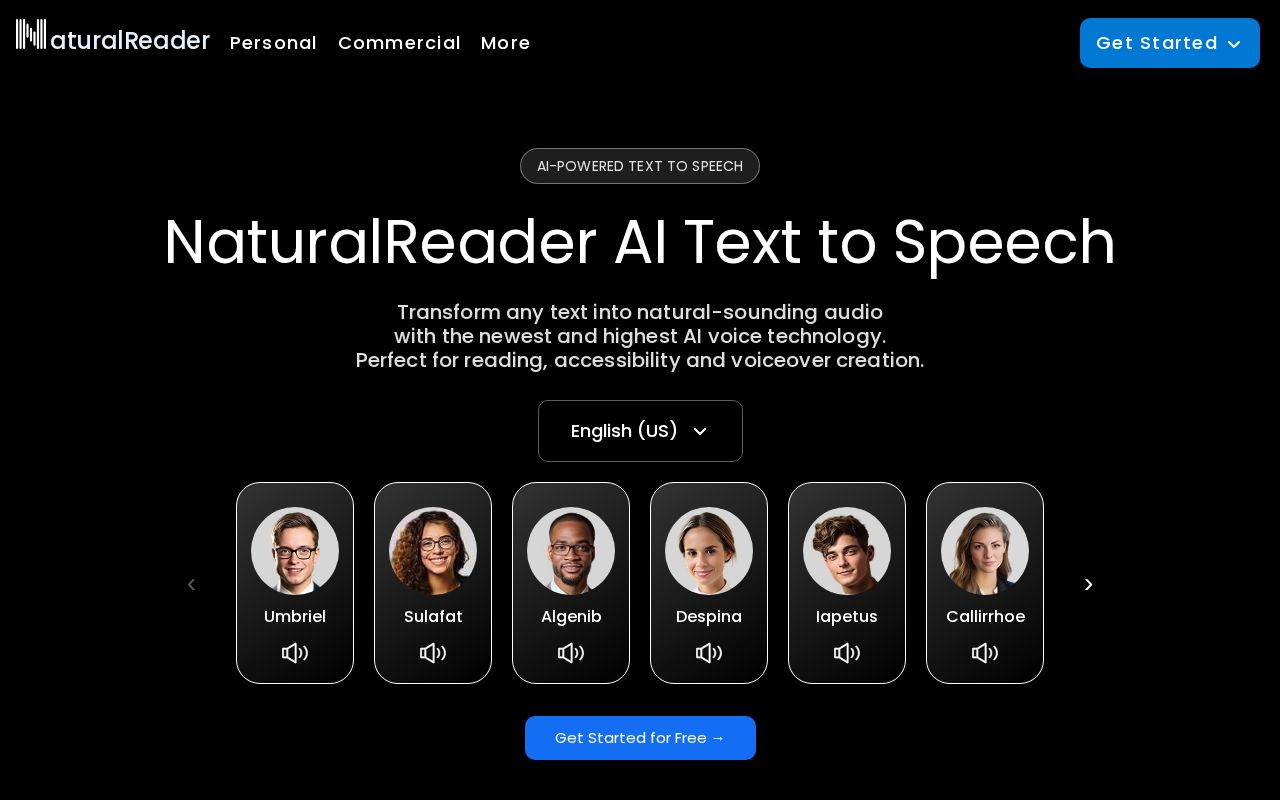 Naturalreaders screenshot