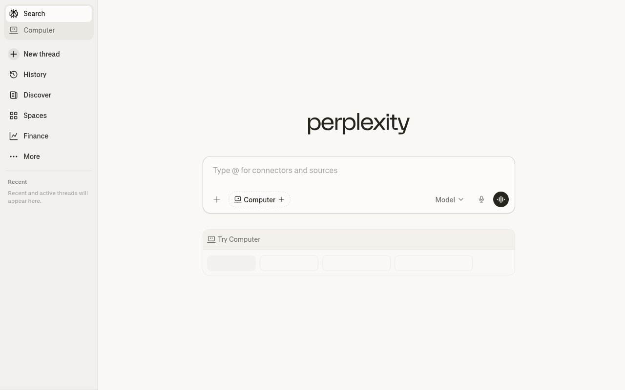 Perplexity AI screenshot