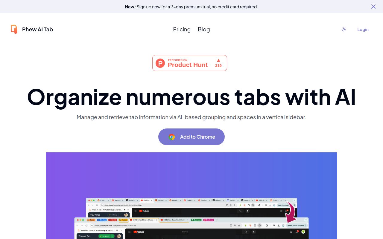Phew AI Tab screenshot