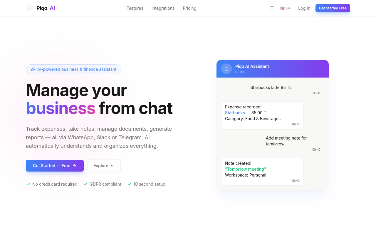 Piqo AI screenshot