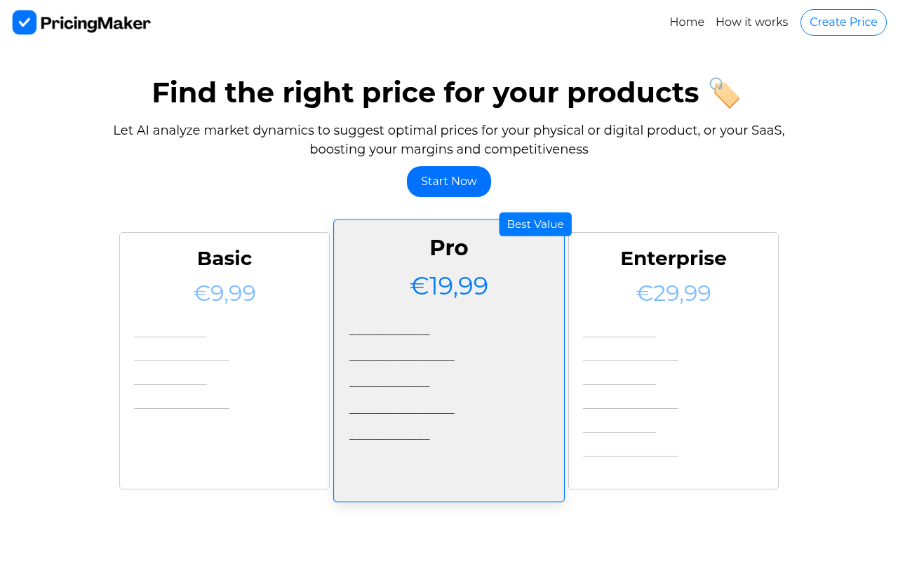 PricingMaker screenshot