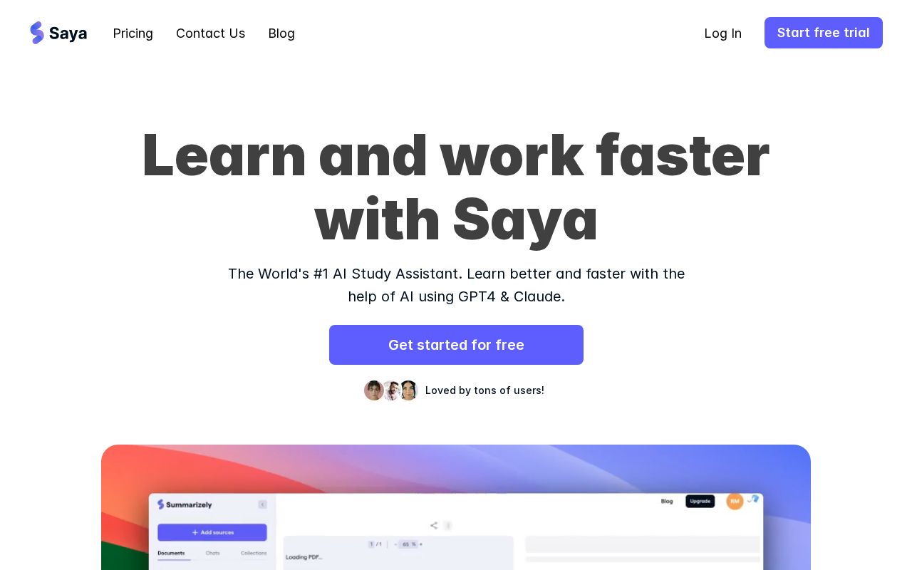 Saya screenshot