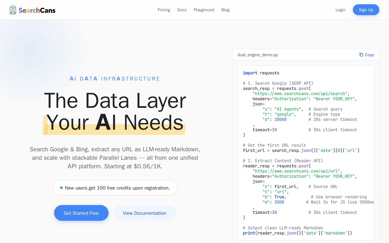 SearchCans screenshot
