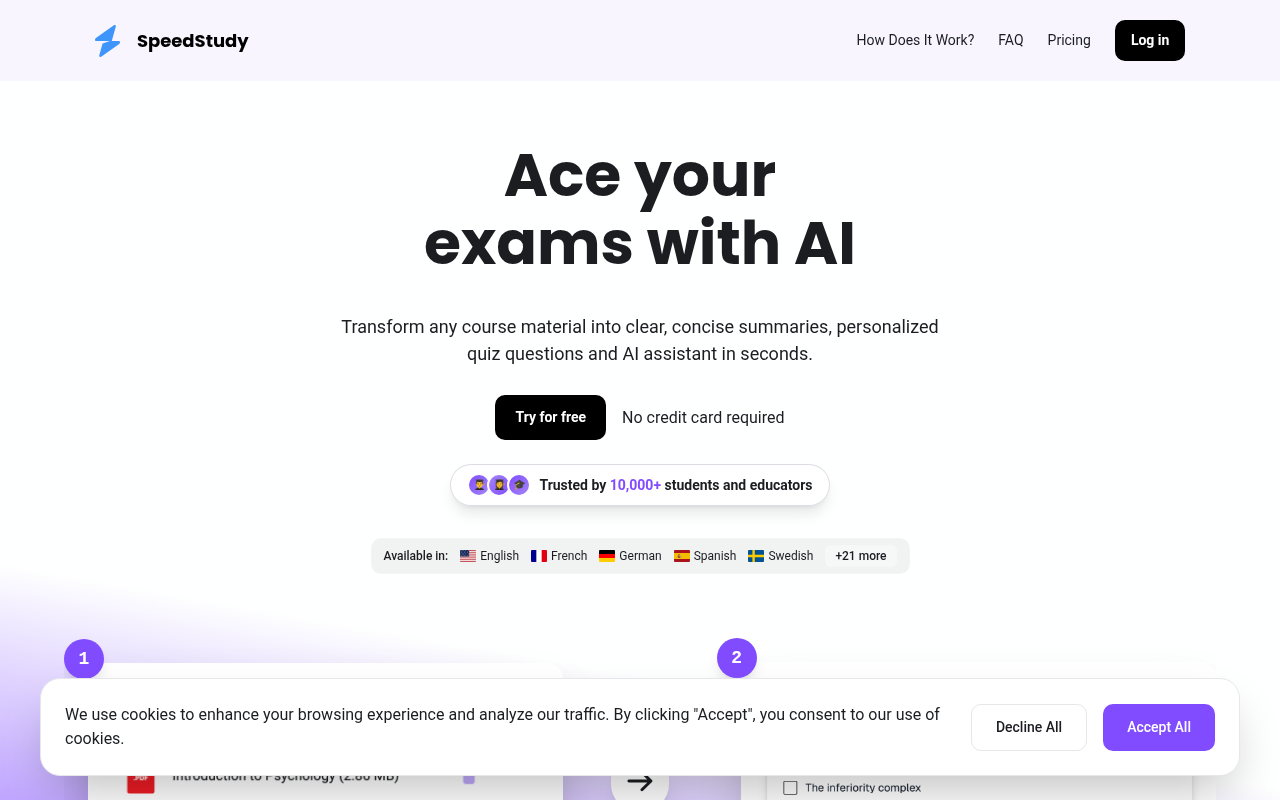 SpeedStudy screenshot