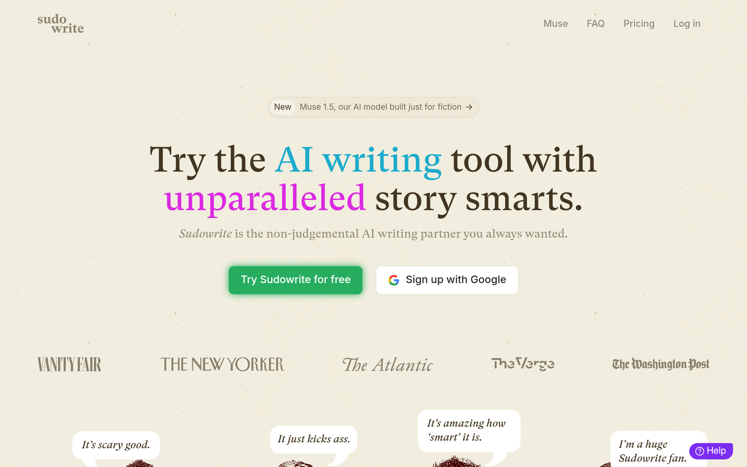 Sudowrite screenshot