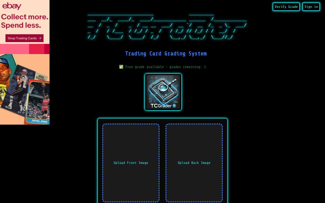 TCGrader screenshot
