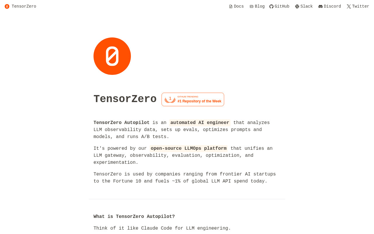TensorZero screenshot