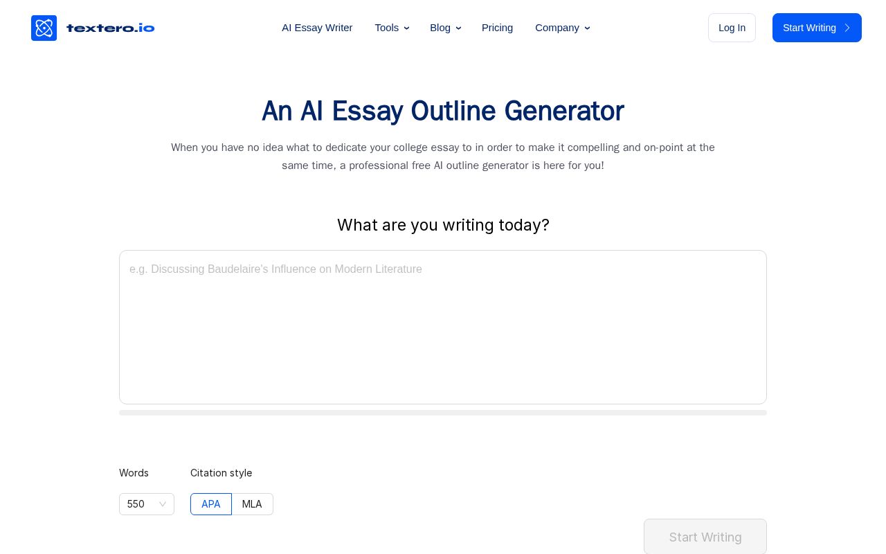 Textero Essay Outlines screenshot