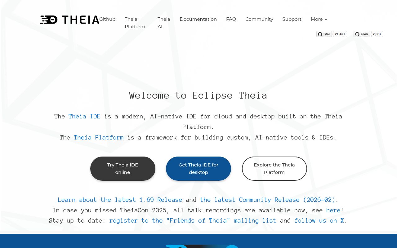Theia IDE screenshot