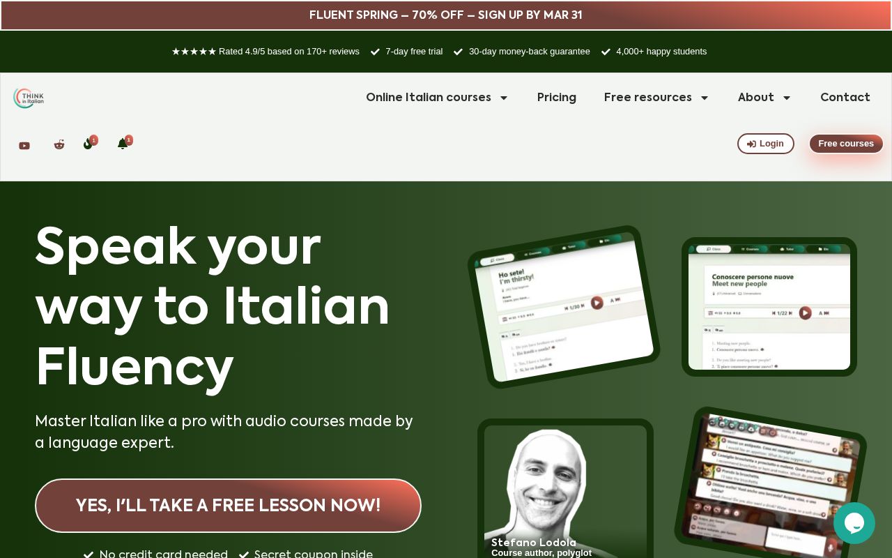 Think In Italian screenshot