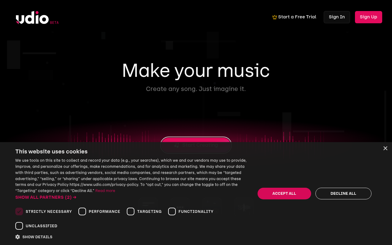 Udio screenshot