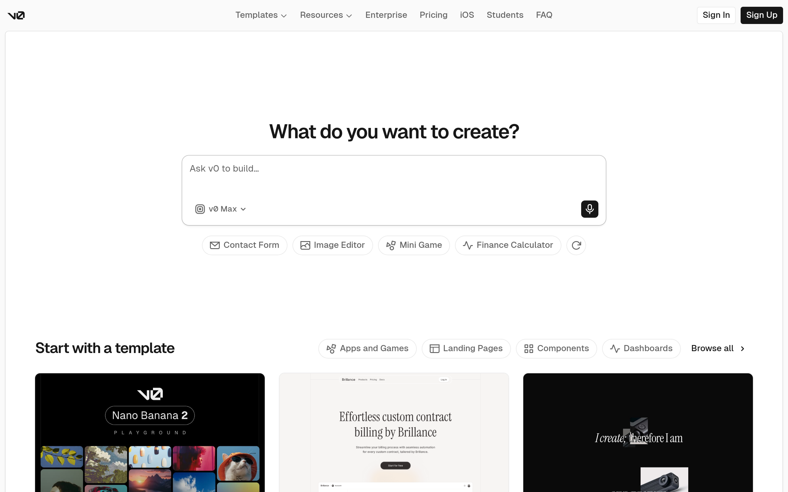 v0 screenshot
