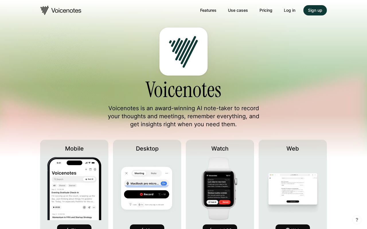 Voicenotes screenshot