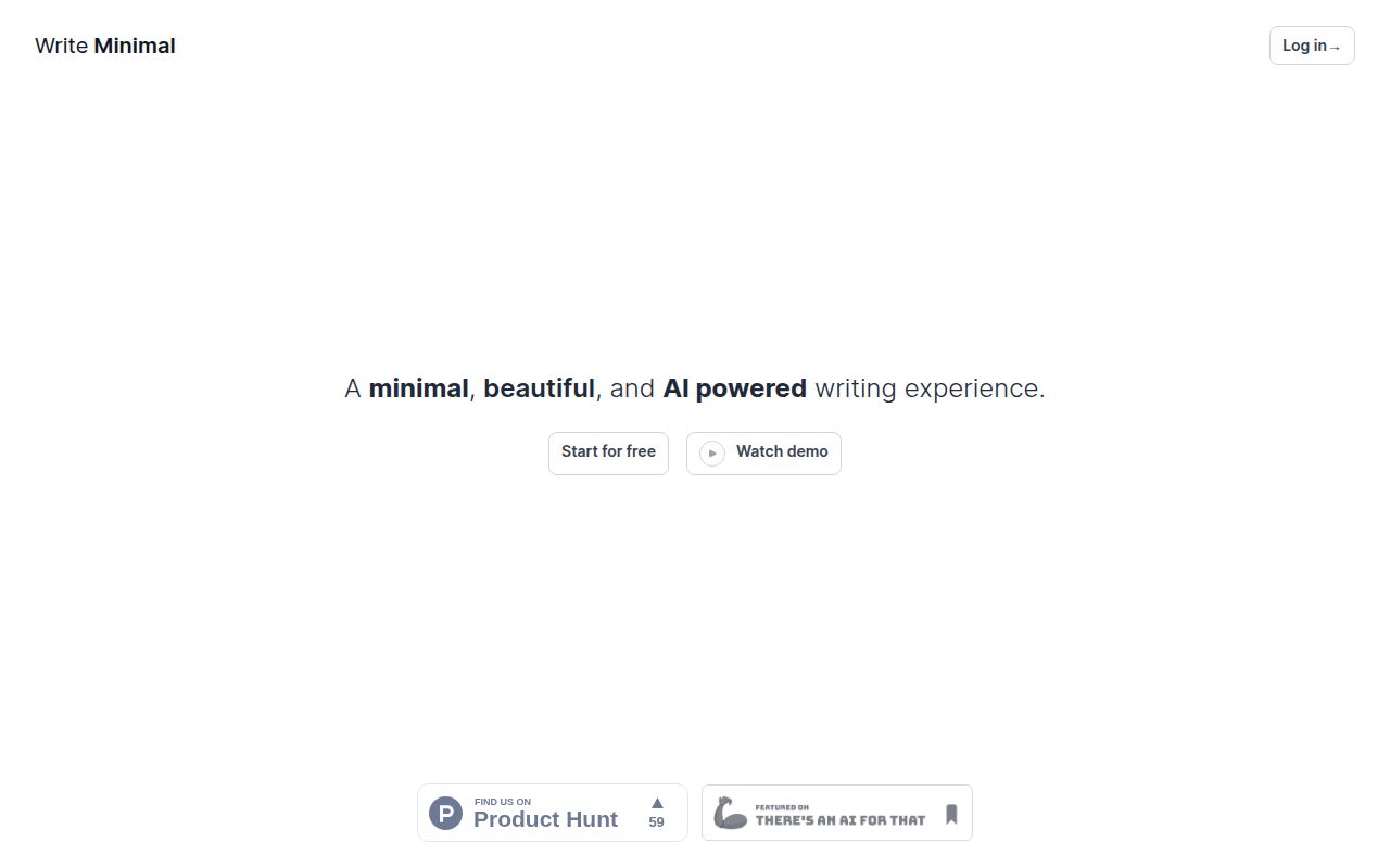 Write Minimal screenshot