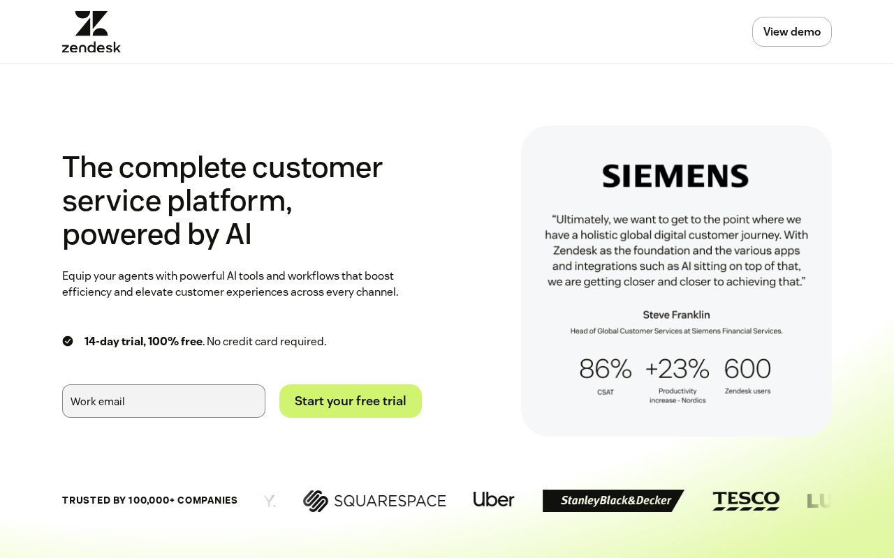 Zendesk screenshot
